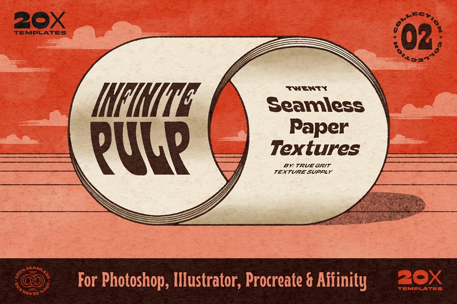 20种全新的无缝漫画砂砾磨砂纹理PSD模板样机素材 Infinite Pulp 02 样机素材 第1张