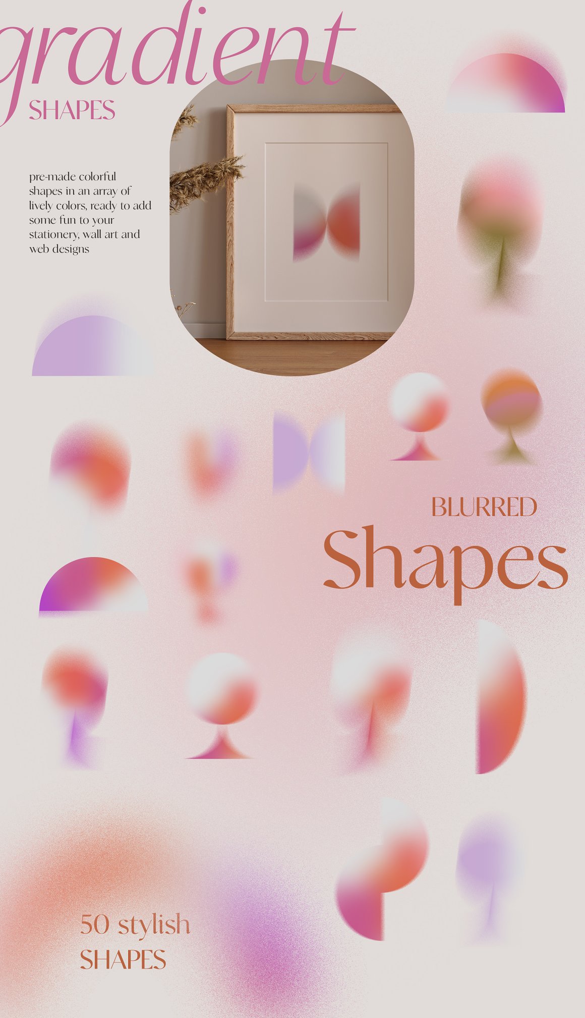 LARAS 抽象几何扭曲彩色渐变纹理拼贴元素海报设计背景PNG素材 Gradient Texture Collage Bundle 图片素材 第3张