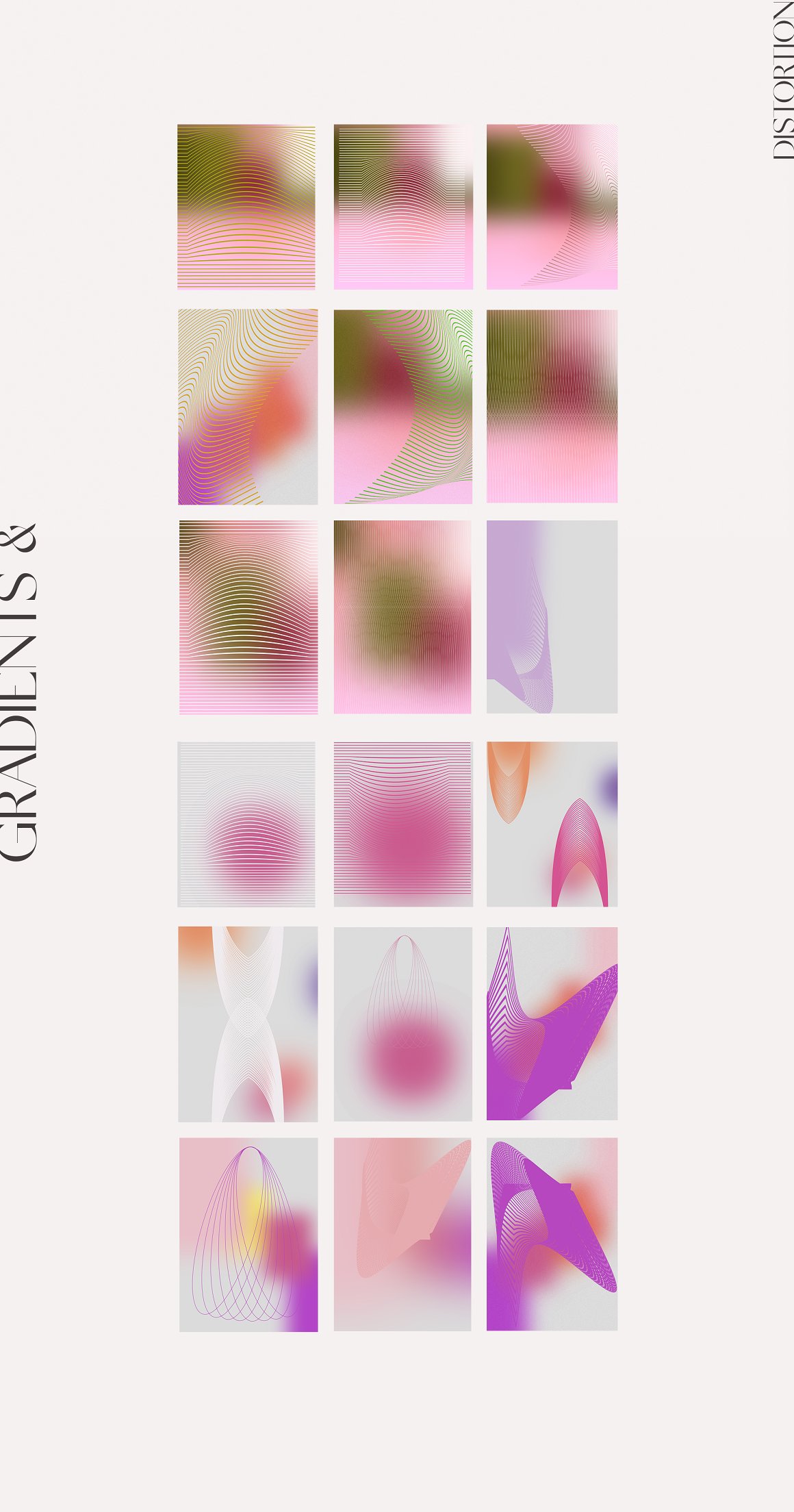 LARAS 抽象几何扭曲彩色渐变纹理拼贴元素海报设计背景PNG素材 Gradient Texture Collage Bundle 图片素材 第5张