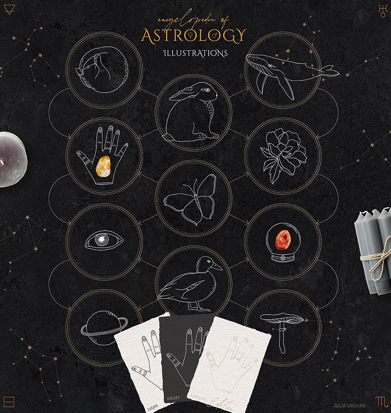 200+占星术的百科全书矢量素材，AI PNG格式 图片素材 第4张