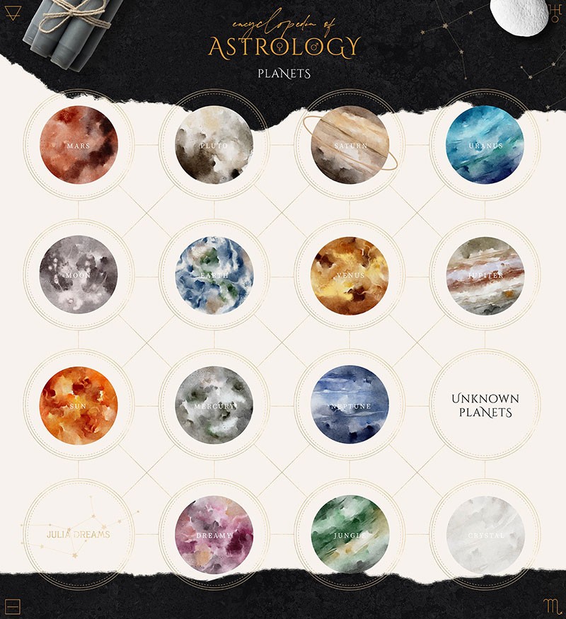 200+占星术的百科全书矢量素材，AI PNG格式 图片素材 第9张