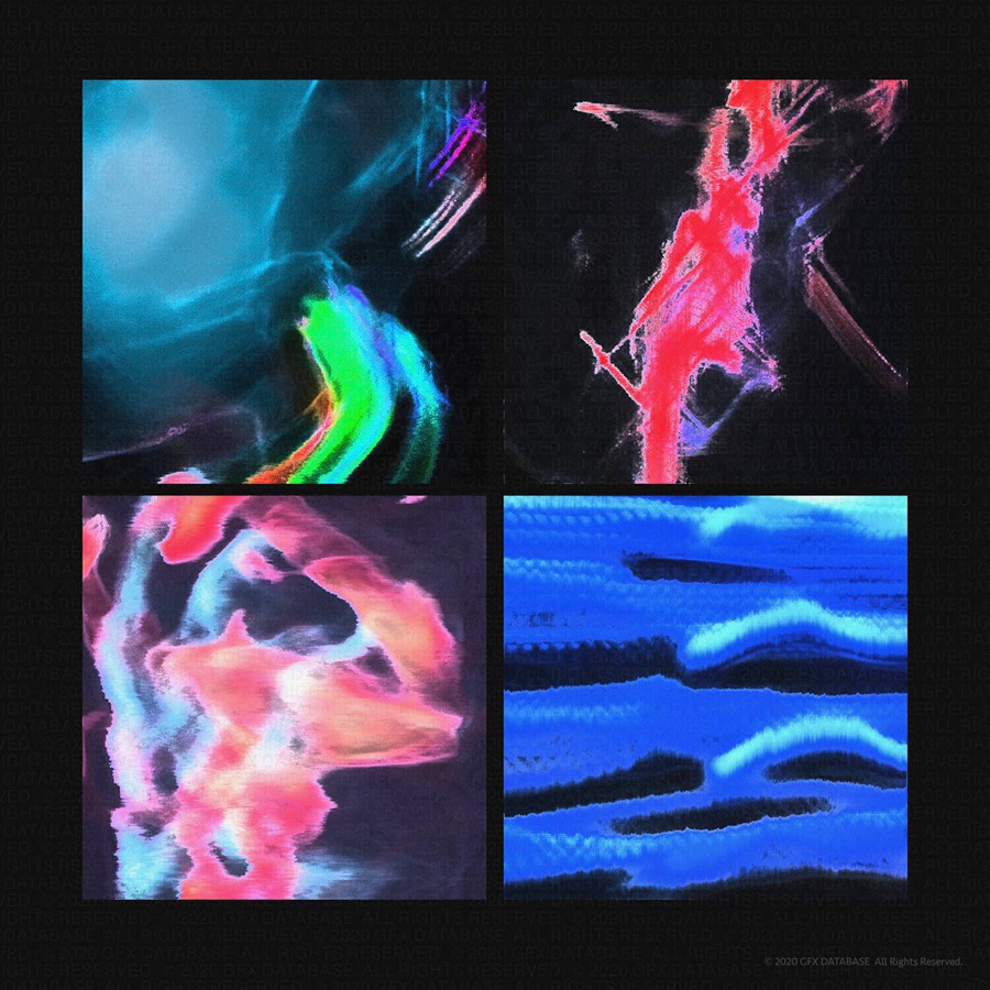 GFXDATABASE 复古的90年代艺术感波形纹理 X5 Worn Waveform Textures 图片素材 第2张