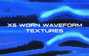 GFXDATABASE 复古的90年代艺术感波形纹理 X5 Worn Waveform Textures