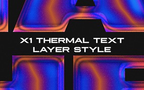 GFXDATABASE 高分辨率热感应彩色字体文本样式 X1 Thermal Text Layer Style