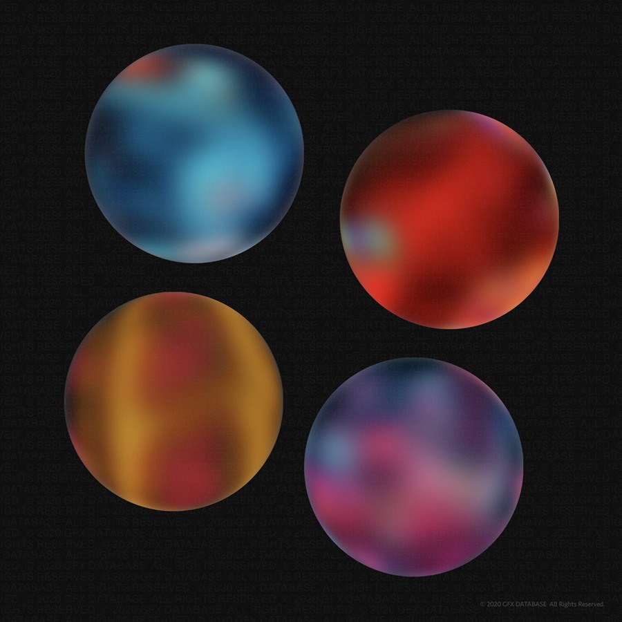 GFXDATABASE 高分辨率独特混合圆形渐变球形叠加图片素材 X10 Gradient Orb Graphics 图片素材 第2张