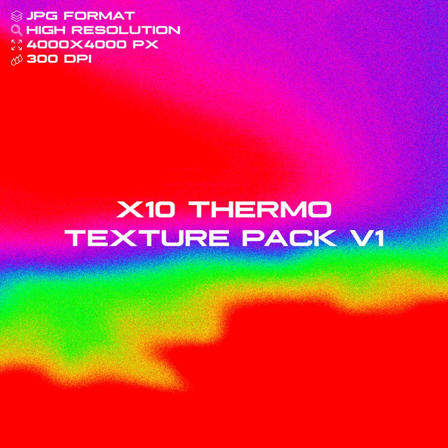 GFXDATABASE 独特高分辨率抽象热效应纹理 X10 Thermo Texture Pack V1 图片素材 第1张