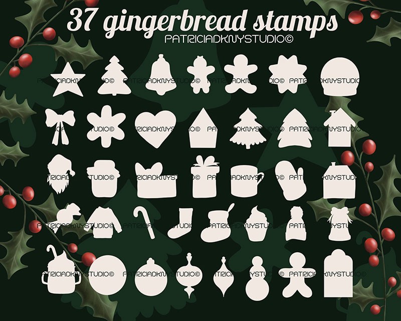 75个圣诞姜饼图案和纹理Procreate笔刷 笔刷资源 第6张