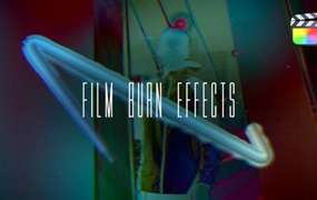 FCPX插件：15个复古胶片刻录老电影故障闪烁效果插件 Film Burn Effects
