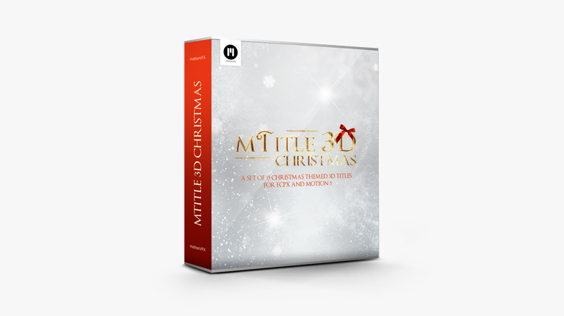 FCPX插件：15个圣诞节日主题3D三维文字标题动画预设 MotionVFX – mTitle 3D Christmas 插件预设 第1张