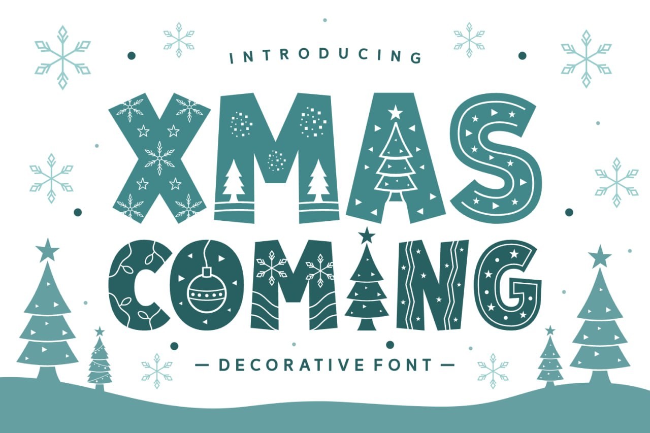 Xmas Coming 圣诞英文装饰字体 设计素材 第4张