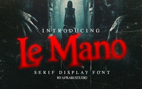 英文字体：复古墨西哥风恐怖电音专辑封面标题LOGO徽标设计英文字体安装包 Le Mano – Unique Serif Display Font