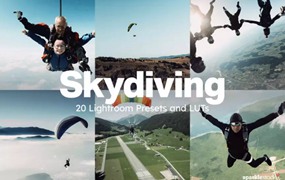 跳伞运动天空海洋摄影后期Lightroom预设及电影调色LUT预设
