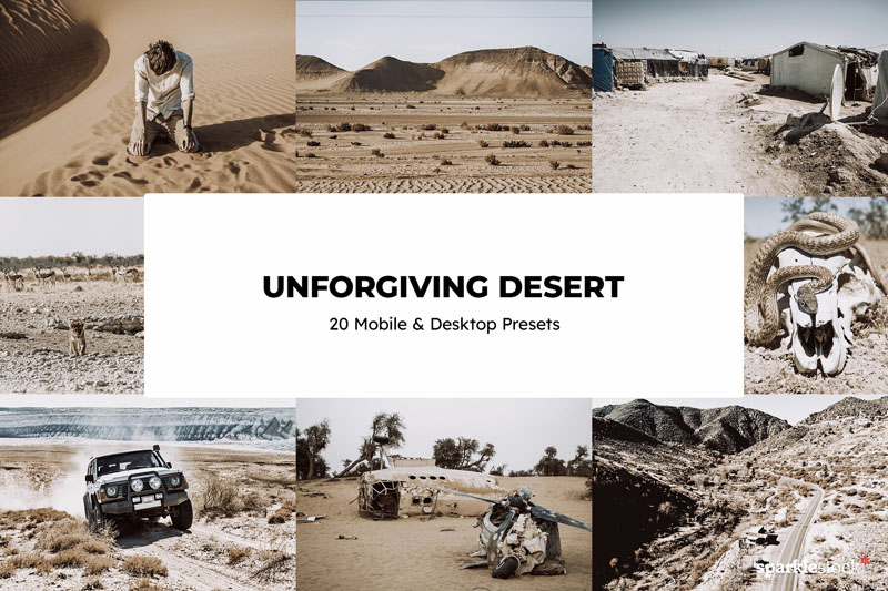 无情沙漠干燥荒凉摄影后期Lightroom预设及电影调色LUT预设 插件预设 第1张