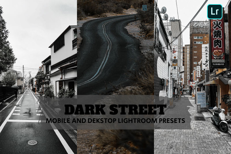 黑暗氛围街道风景情绪街拍摄影后期调色Lightroom预设 插件预设 第1张