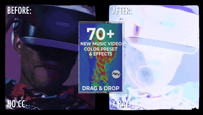 AKV 嘻哈说唱风格全息霓虹光谱红外热成像效果LUT+PR预设 Music Video Color Pack 插件预设 第1张