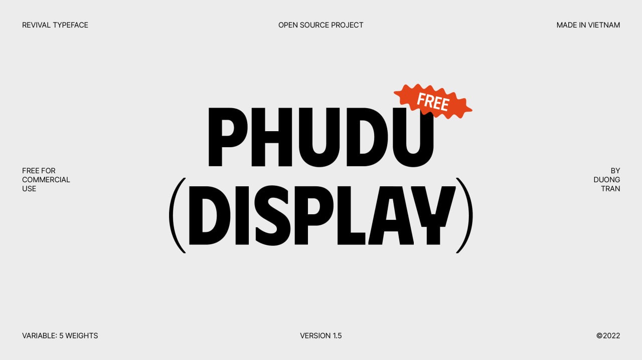 Phudu无衬线英文字体，免费可商用 设计素材 第1张