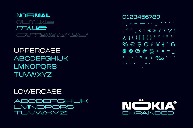 Nokia Expanded 现代品牌英文字体完整版 设计素材 第9张