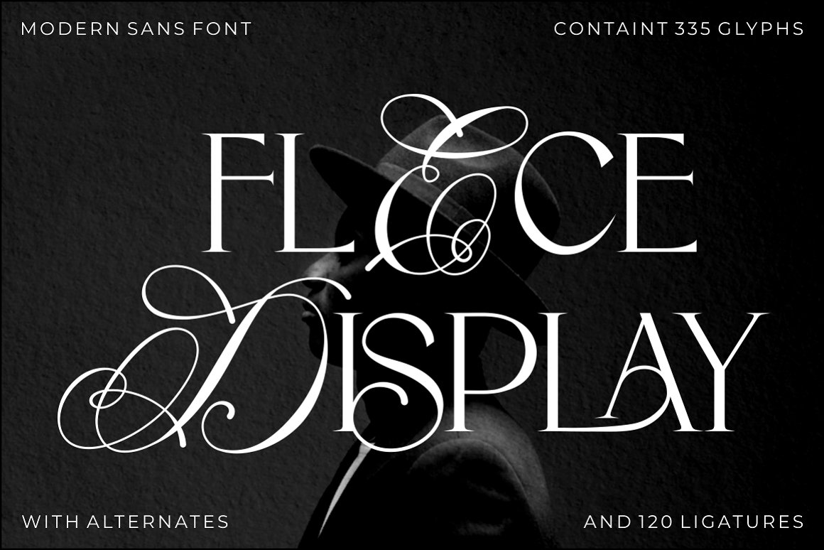 英文字体：现代优雅奢华婚礼邀请函杂志海报标题LOGO徽标设计PSAI衬线字体 Flece Display – Modern Sans Font . 第2张
