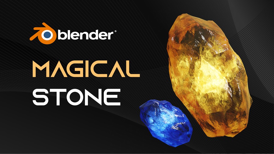 Blender预设-发光能量宝石材质着色器 Glowing Magical Energy Gemstone 插件预设 第1张
