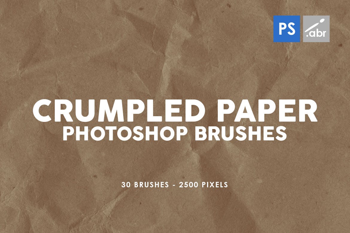 30个皱巴巴的纸纹理 Photoshop笔刷 笔刷资源 第1张