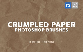 30个皱巴巴的纸纹理 Photoshop笔刷