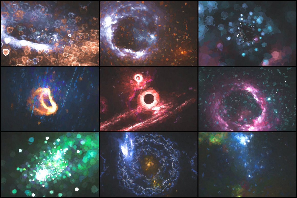 40种莫奈风格宇宙星云空间PNG高清背景 图片素材 第2张