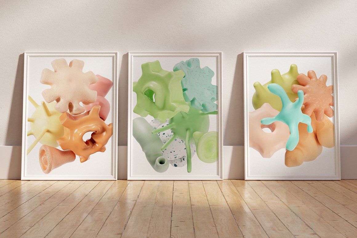 梦幻色彩柔软抽象3D艺术形状海报设计高分辨率免扣传单海报PNG设计素材 . 第17张