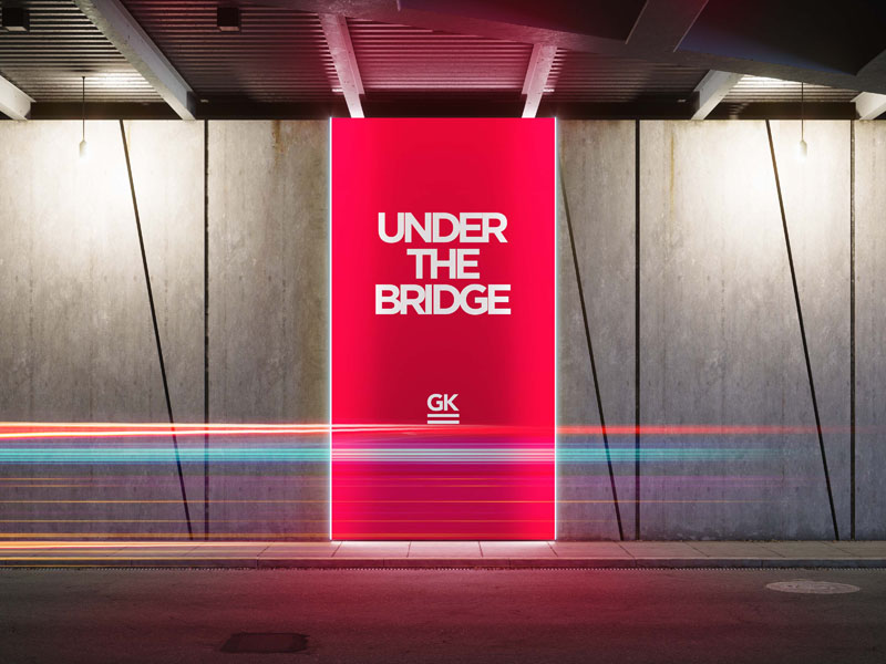 10款城市高速公路桥底车流灯广告牌灯箱海报PSD样机 样机素材 第1张