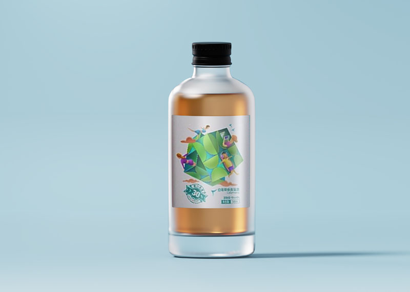 5款玻璃磨砂质感果汁瓶包装设计样机PSD模板 样机素材 第5张