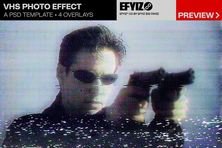 90 年代VHS照片效果PSD样机模板 样机素材 第1张