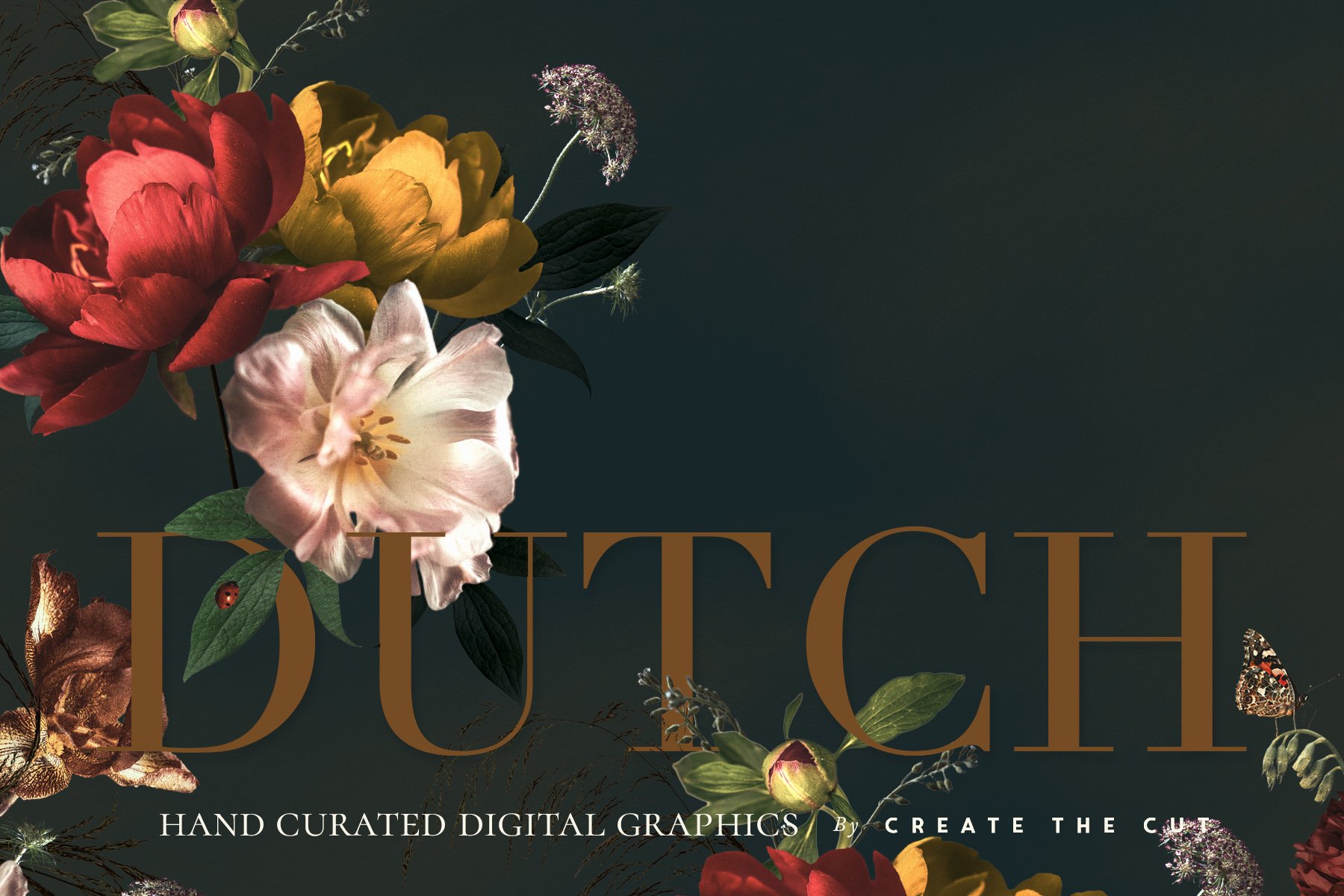宫廷风复古艺术花卉手工剪纸PNG剪贴画 Vintage Floral Clip Art – Dutch 图片素材 第8张