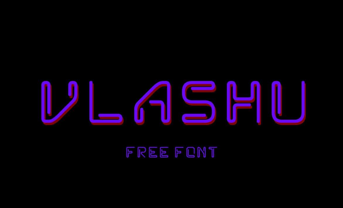 VlaShu线条装饰英文字体，免费可商用 设计素材 第1张