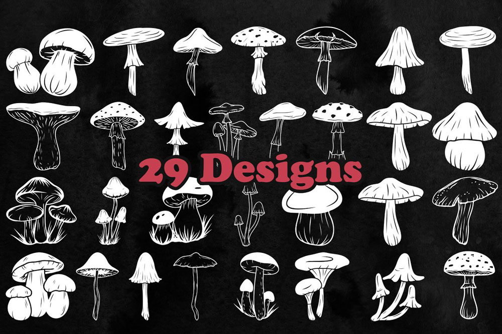 29款蘑菇photoshop笔刷 笔刷资源 第2张