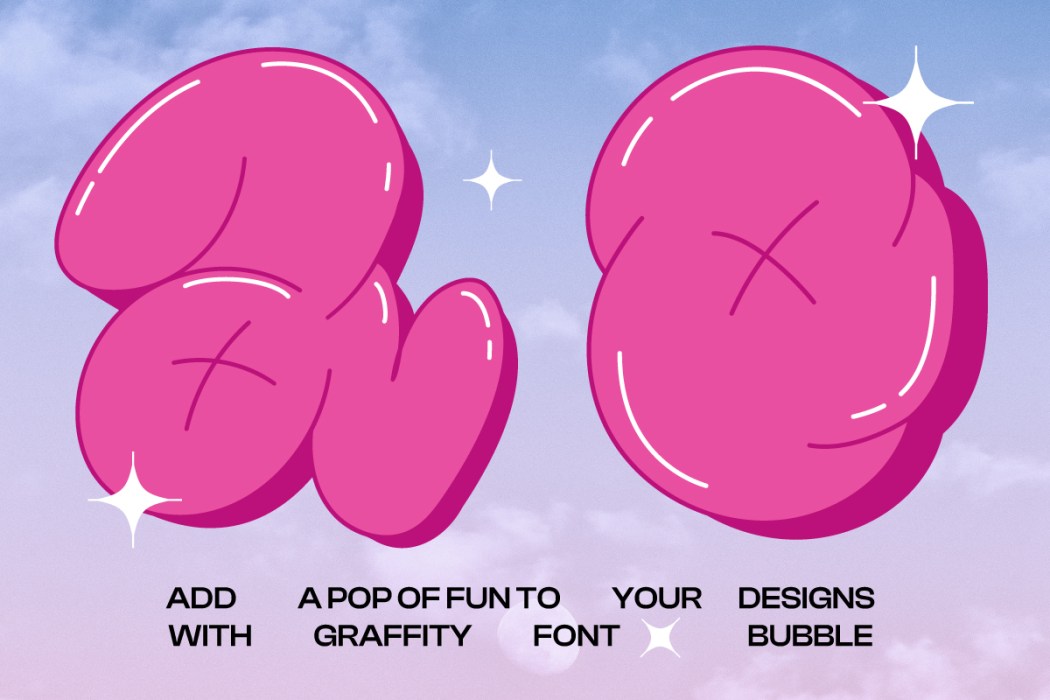 90年代街头涂鸦艺术复古y2k酸性卡通气泡胖乎乎英文字体安装包 Dx Bold Free Font 设计素材 第5张