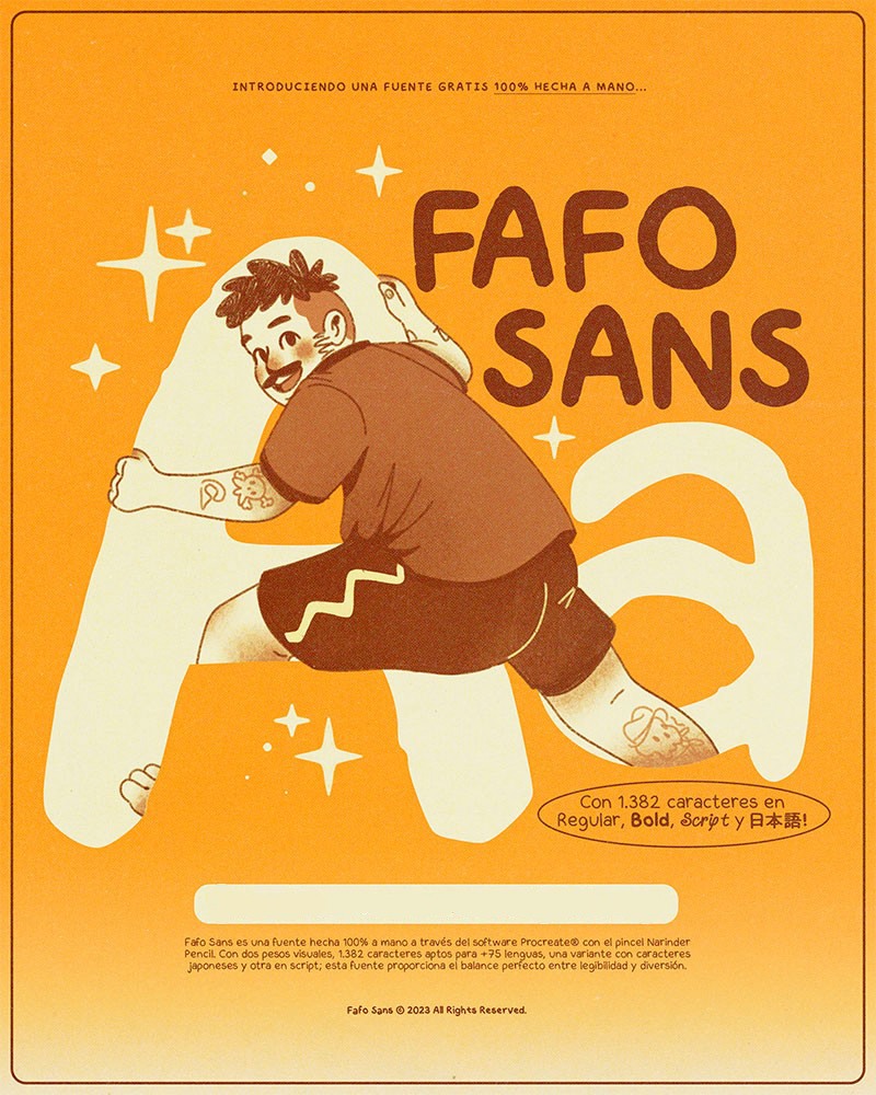 Fafo Sans手绘可商用字体 设计素材 第8张