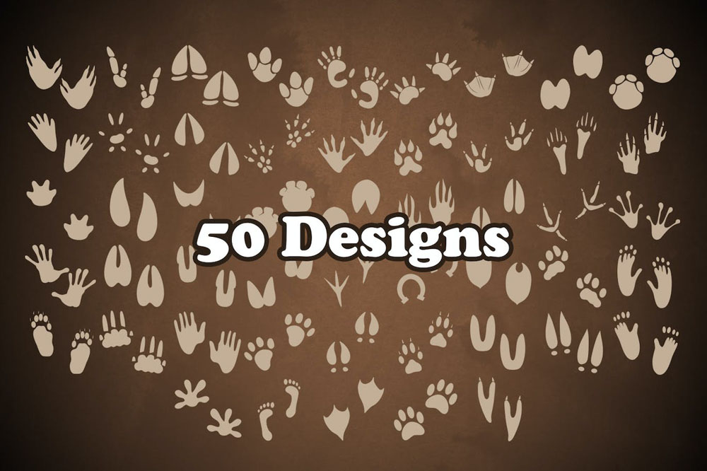 50款人物动物脚印爪印photoshop笔刷 笔刷资源 第4张