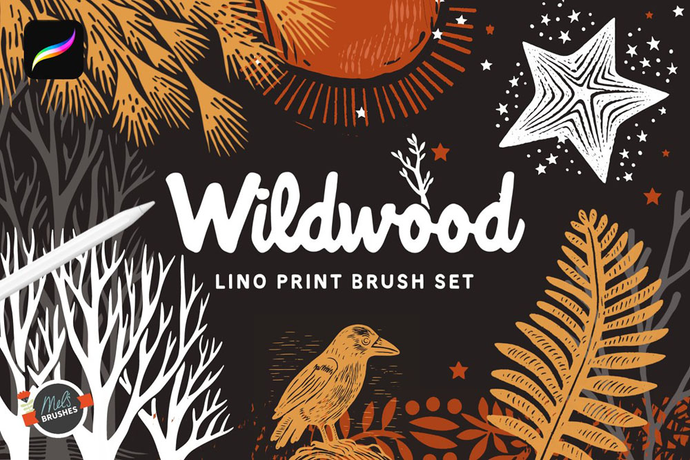 70+Wildwood森林自然元素AI/EPS矢量笔刷 笔刷资源 第1张