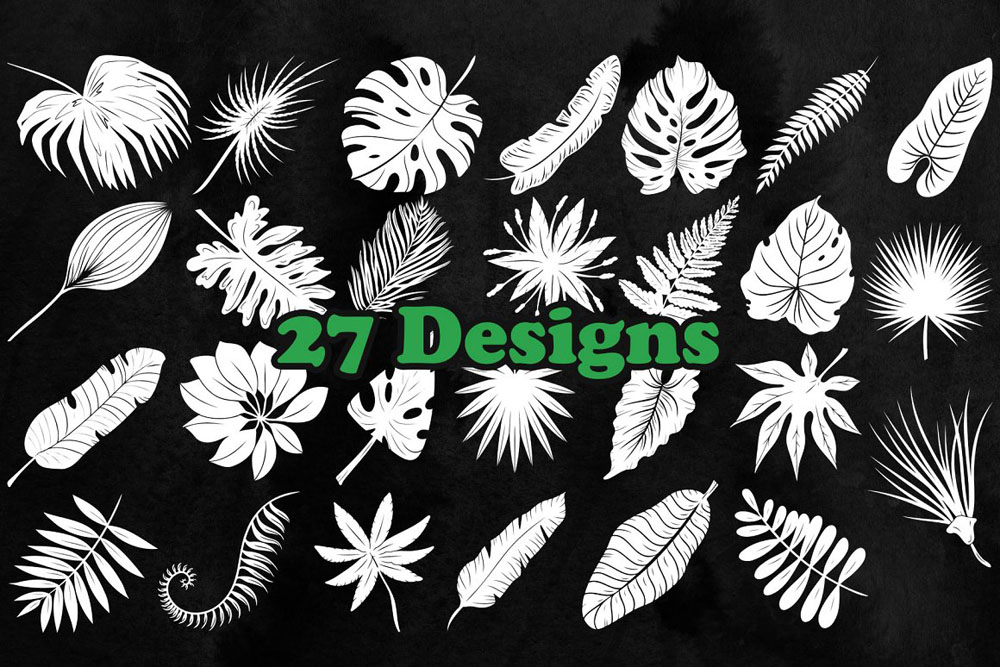27款热带植物树叶Photoshop笔刷 笔刷资源 第3张