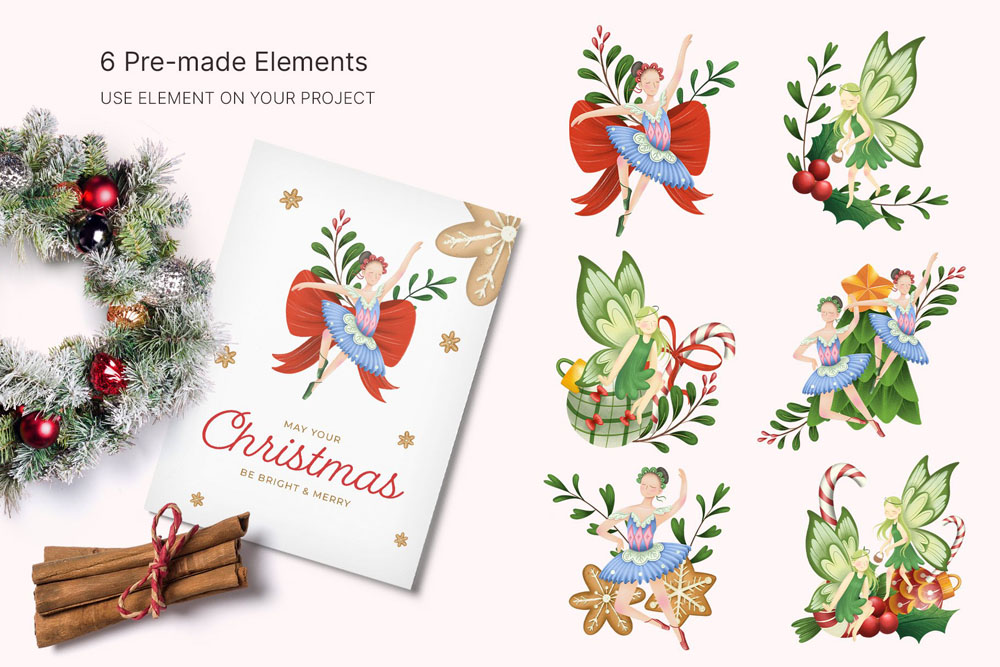 30款圣诞节胡桃夹子剪贴画插图PSD模板 图片素材 第3张