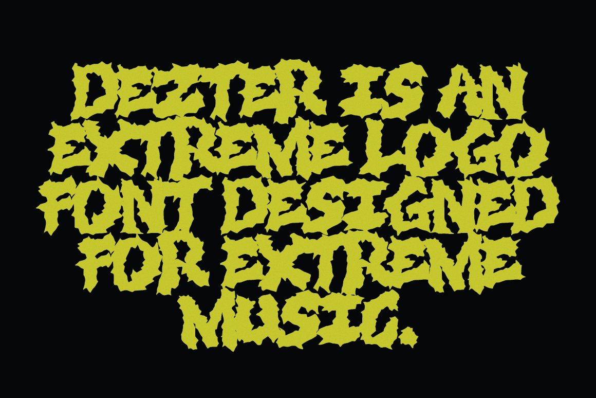 英文字体：前卫朋克摇滚死亡金属摇滚街头艺术毛刺手写抽象装饰文身标题排版字体 . 第4张