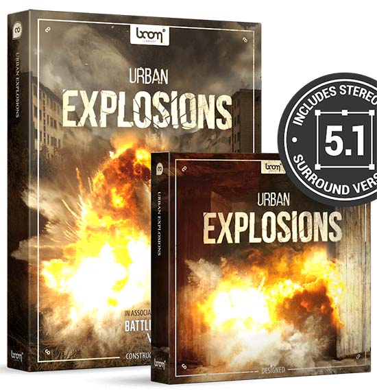 2417个电影游戏预告片炸弹导弹爆炸音效WAV无损音效素材包 Boom Library Urban Explosions Bundle WAV APP UI 第1张
