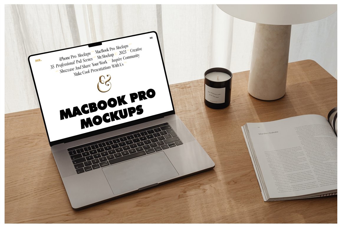 35款高级苹果iPhone 15 Pro手机MacBook笔记本电脑屏幕演示PSD样机模板 Device Mockups – iPhone and MacBook . 第15张