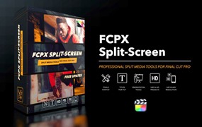 FCPX插件：600多个创意笔刷漫画多风格画面分屏布局拆分效果预设合集 FCPX Split-Screen