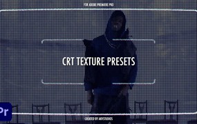 AKV Studios 25个复古半调信号故障失真毛刺CRT纹理模拟视频叠加+PR预设 CRT Texture Presets