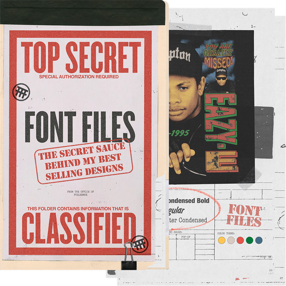 FULLERMOE 潮流复古封面标题文本服装设计图形字体布局说明PDF Font Files . 第1张