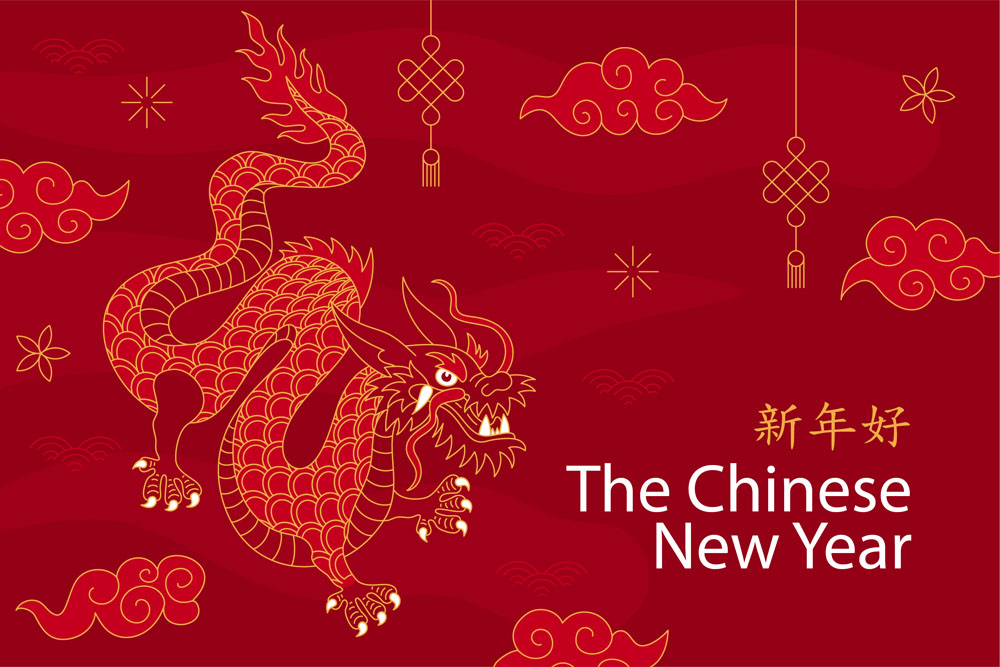 19款中国风2024龙年新年春节红色喜庆背景矢量素材 . 第4张