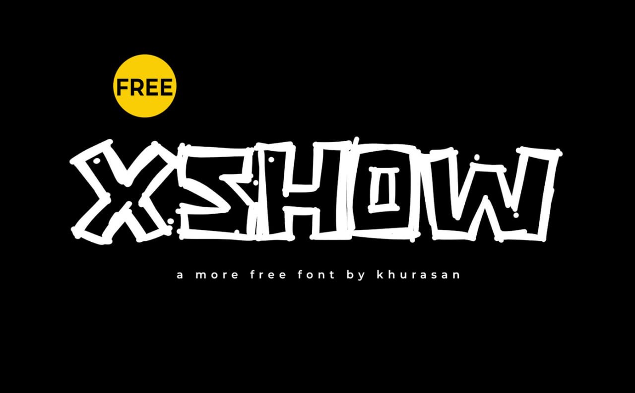 Xshow涂鸦英文字体，免费可商用 设计素材 第1张