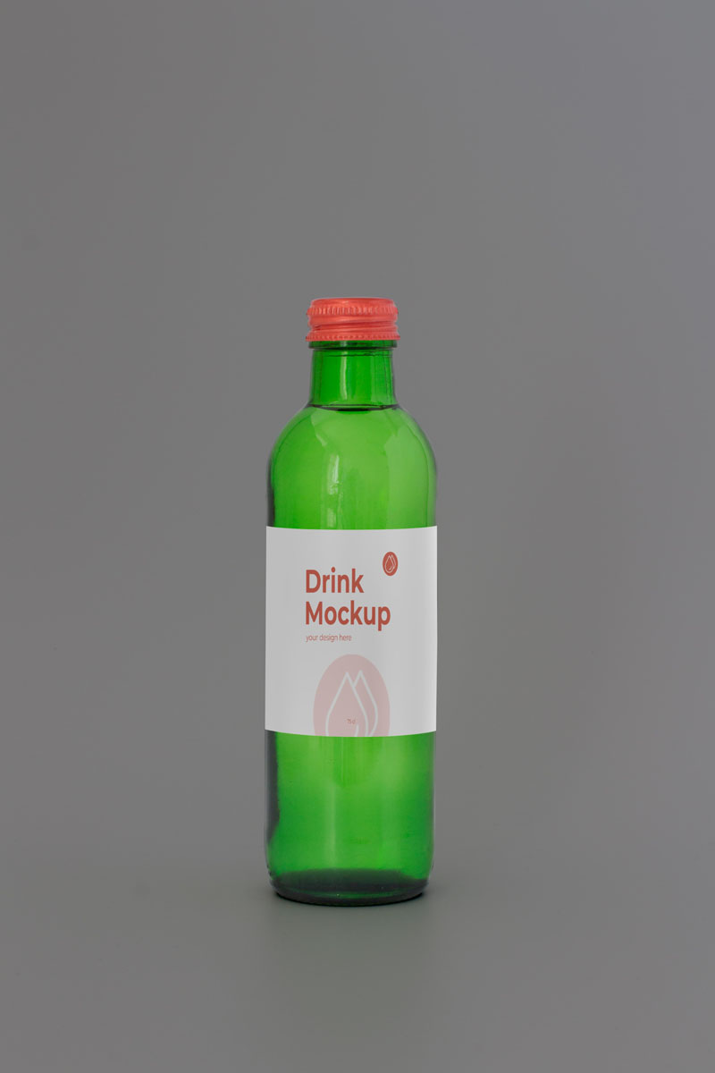 31款玻璃酒瓶果汁饮料瓶包装PSD智能贴图样机 样机素材 第2张