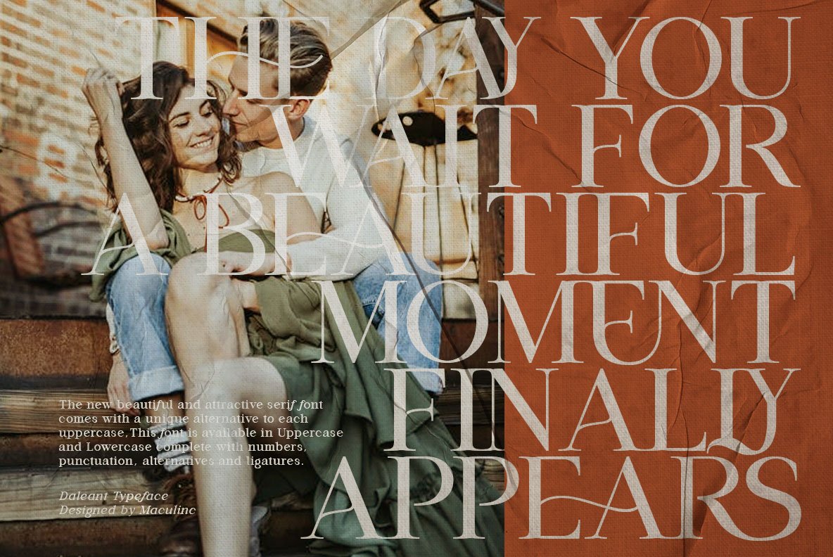 英文字体：现代奢华优雅艺术花体杂志标题排版衬线字体 Daleant . 第12张
