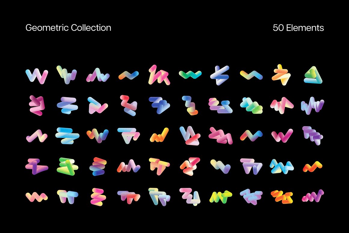 166款未来超现实主义抽象3D立体几何噪点渐变背景图片设计素材合集 Blender – Gradient Blends Collection . 第6张